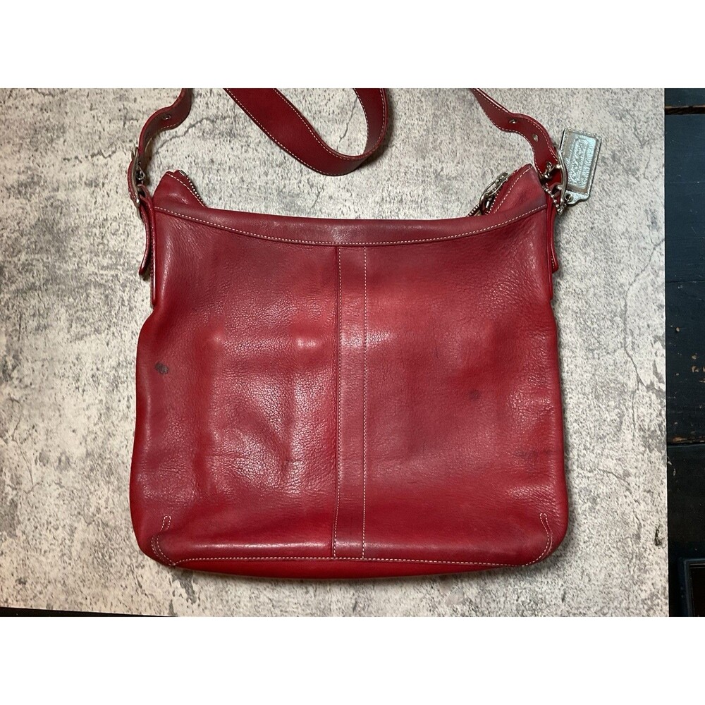 VTG Coach Y2K Slim Legacy Crossbody Shoulder Bag Purse Red Leather #9326 y2k